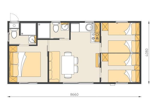 Mobilné domčeky - M.HOME 6(+2) COMFORT FAMILY
