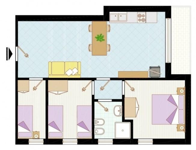 půdorys apartmánu D7