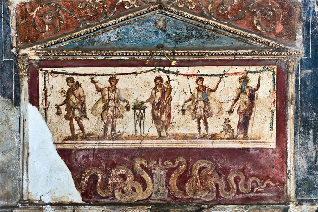 Capri a Vezuv za víkend - kresby na stene