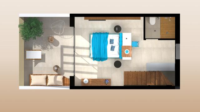 Wellness Loft s jacuzzi, pool view