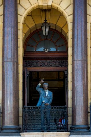 Mestská radnica v Cape Town. Práve tu na balkóne predniesol Nel