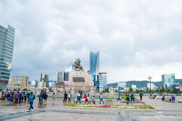 Socha mongolského revolucionára Damdina Süchbaatara, ktorého pr