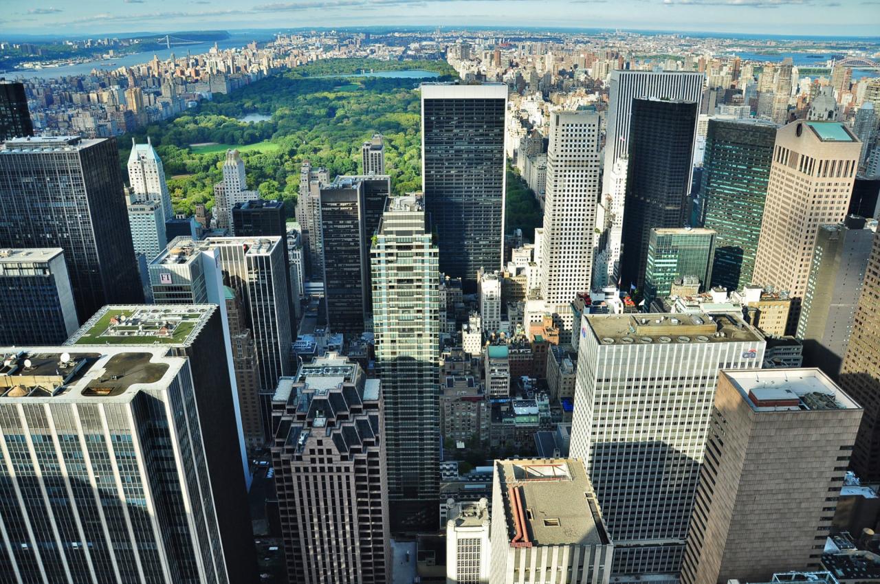 New York - Výhľad z Top of the Rock na Horný Manhattan a Centra