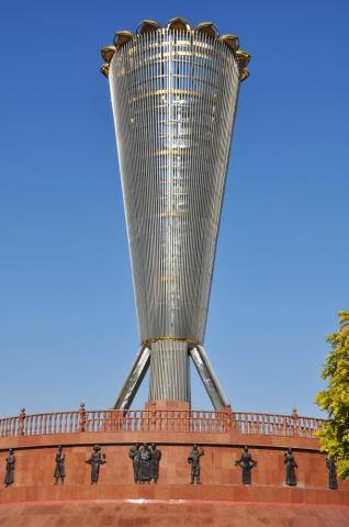 Kazachstan a jeho moderná výstavba v Parku nezávislosti v meste