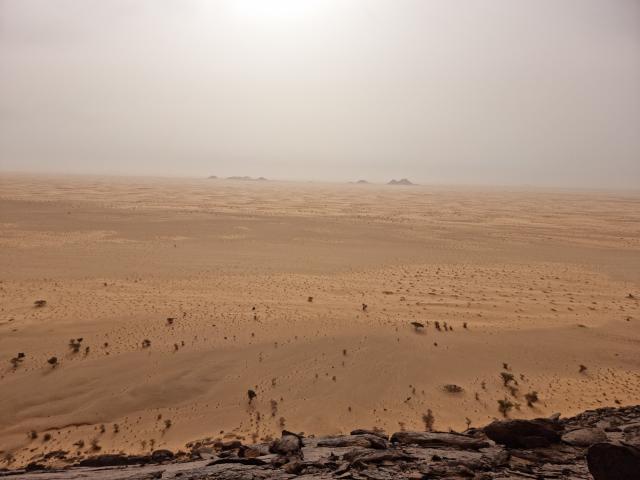 Pohľad z Ben Amera na sever na Sahrawi Arab democratic republic