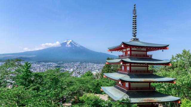 Najkrajší výhľad na horu Fuji je od pagody Chureito.
foto:  arc