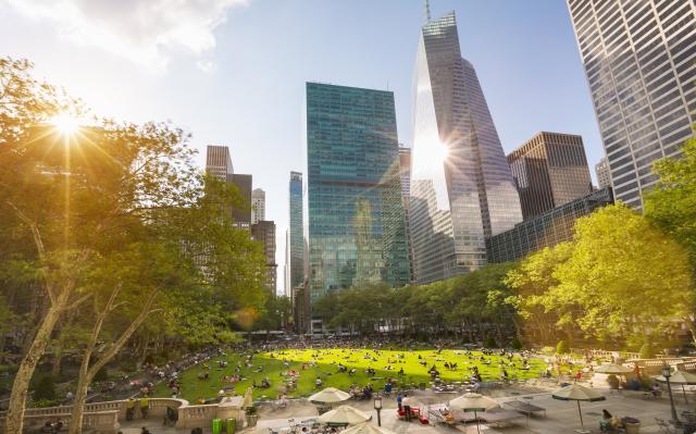 Bryant Park je obľúbený mestský park v srdci Manhattanu. foto: 