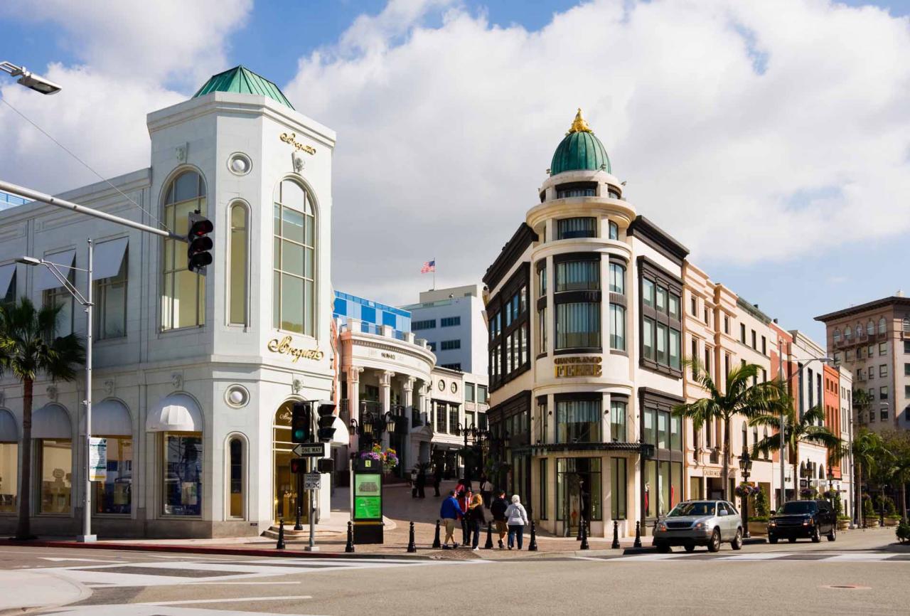 Los Angeles - Nákupná ulica Rodeo Drive v Beverly Hills