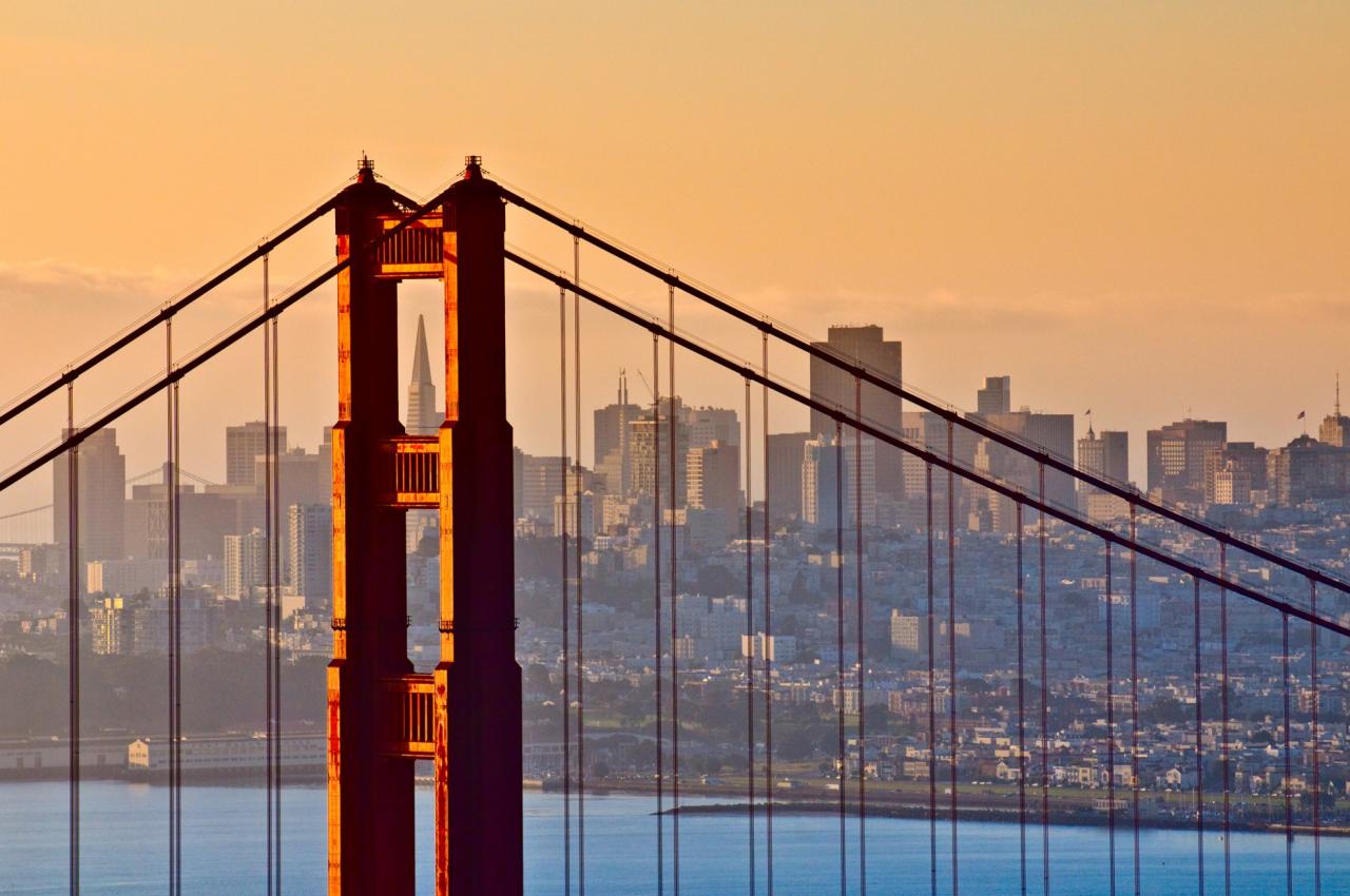 San Francisco - downtown a slávny most