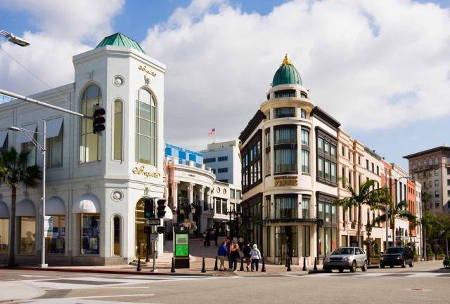 Los Angeles - Nákupná ulica Rodeo Drive v Beverly Hills