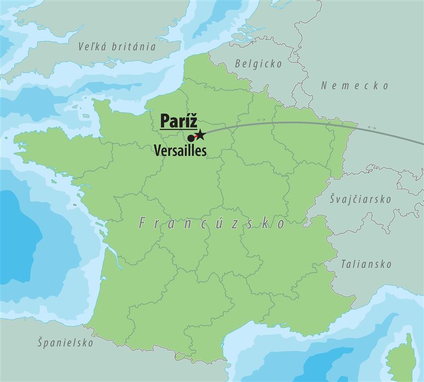CK , autobusový poznávací zájazd, Paríž - perla na Seine, mapa
