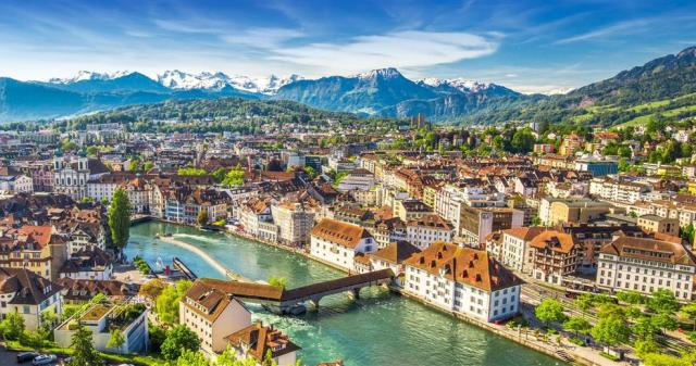 CK , autobusový poznávací zájazd, Švajčiarsko, Luzern, panoráma