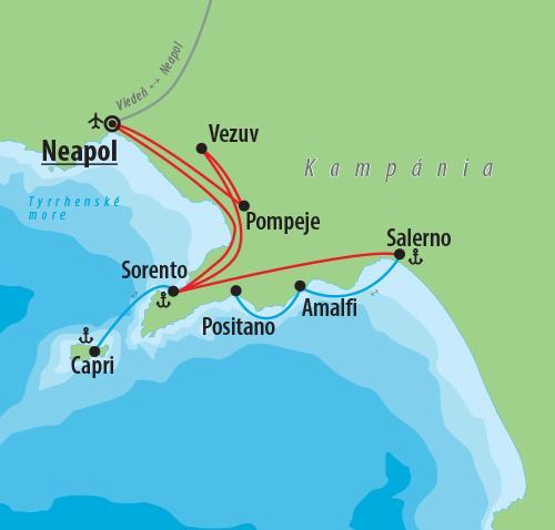 CK , Letecký poznávací zájazd, Kampánia a čarovný ostrov Capri,