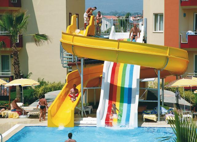 Turecko - Side - Hotel Orfeus Queen - bazén s toboganmi v seste