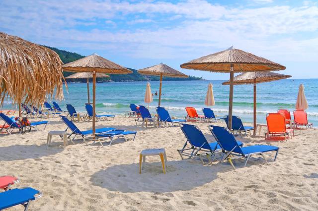 Thassos - Skala Panagia - pláž Golden beach