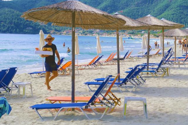 Thassos - Skala Panagia - pláž Chrissi Ammoudia