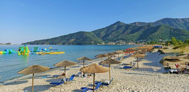 Thassos - Skala Panagia - pláž Golden beach