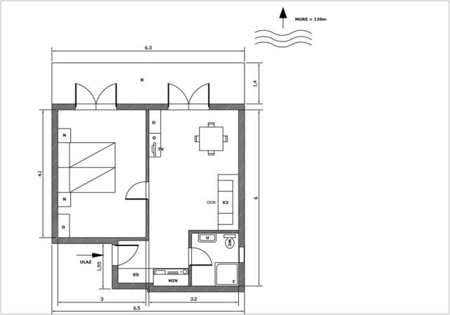 Vila Neda-Maršić - až čtyřlůžkový apartmán č. 5 - Gradac - Chor