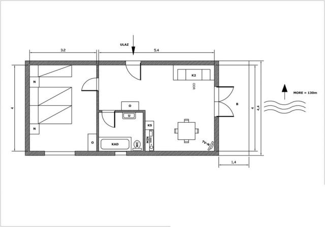 Vila Neda-Maršić - až pětilůžkový apartmán č. 3 - Gradac - Chor