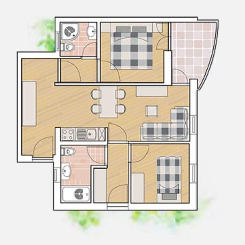 Kozarica kemp apartmány (AM) - apartmán poro 6 osob - Pakoštane