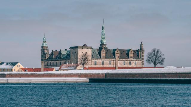 Zámek Kronborg v zimě