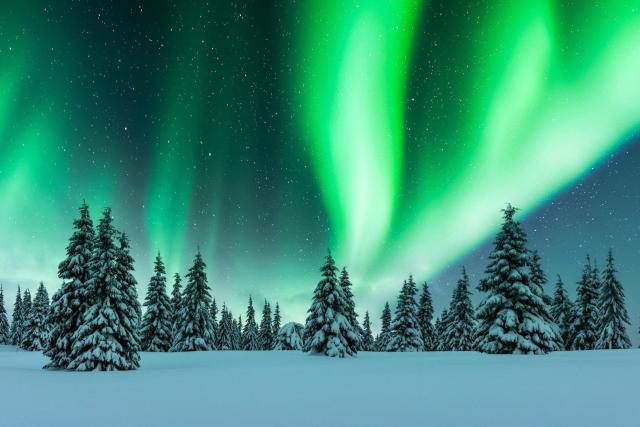 Polární záře aurora borealis