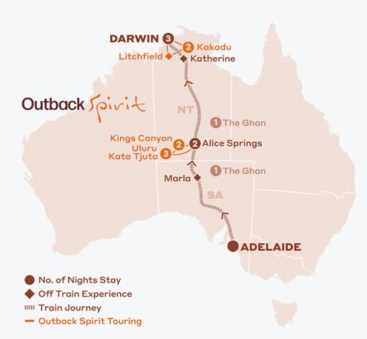 Luxusním vlakem The Ghan z jihu na sever Austrálie